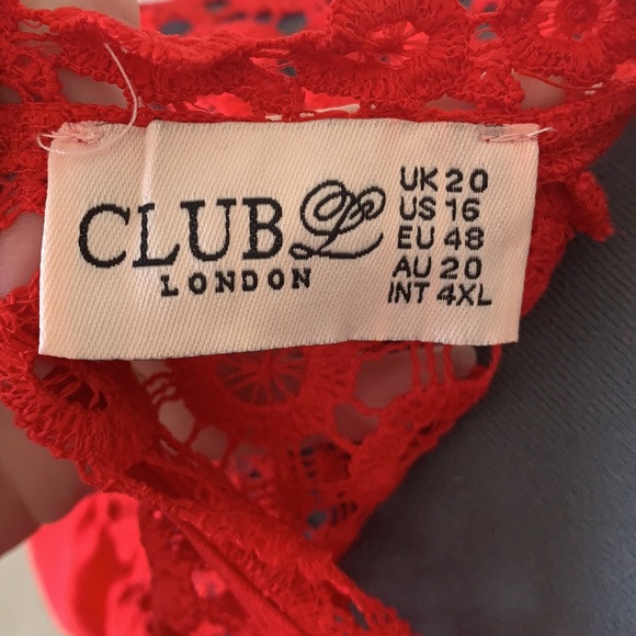 ❌SOLD❌Club London Ruffle Dress Red - Picture 5 of 6